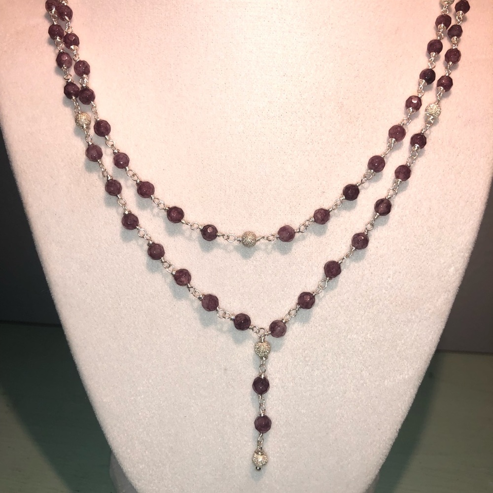 Double strand wire wrapped necklace